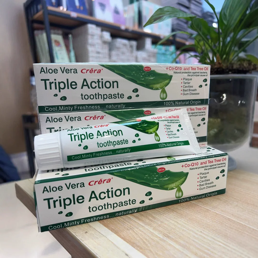 

High Quality Naturally Soothing Aloe Vera Mint Foam Toothpaste Fresh Breath Teeth Brightening Toothpaste For Sensitive Teeth