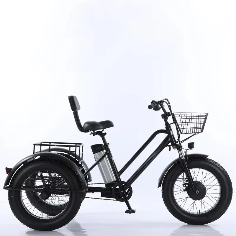 48V 500W Electric Tricycle Cargo Ebike with LCD Display Steel Frame and Lithium Battery Power Mechanical Disc Brake Fat Tire
