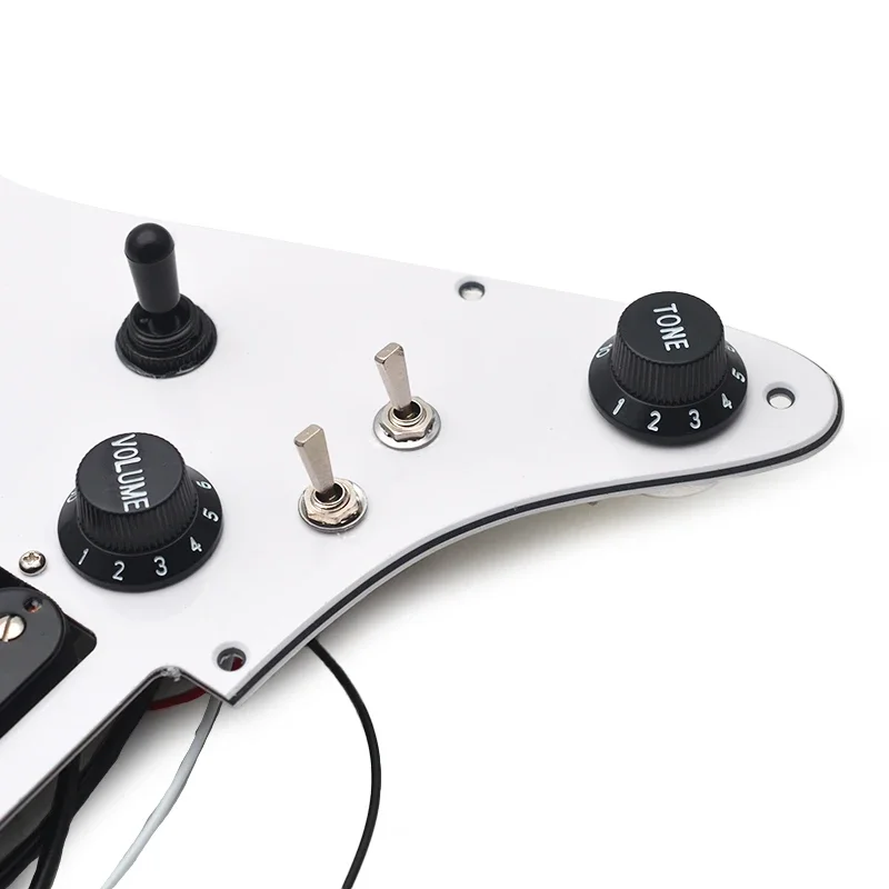 Alnico 5 Prewired ST Pickguard Coil Splitting Pickguard HH(Mini Humbucker+Humbucker) Loaded Pickguard with Humbucker Pickups