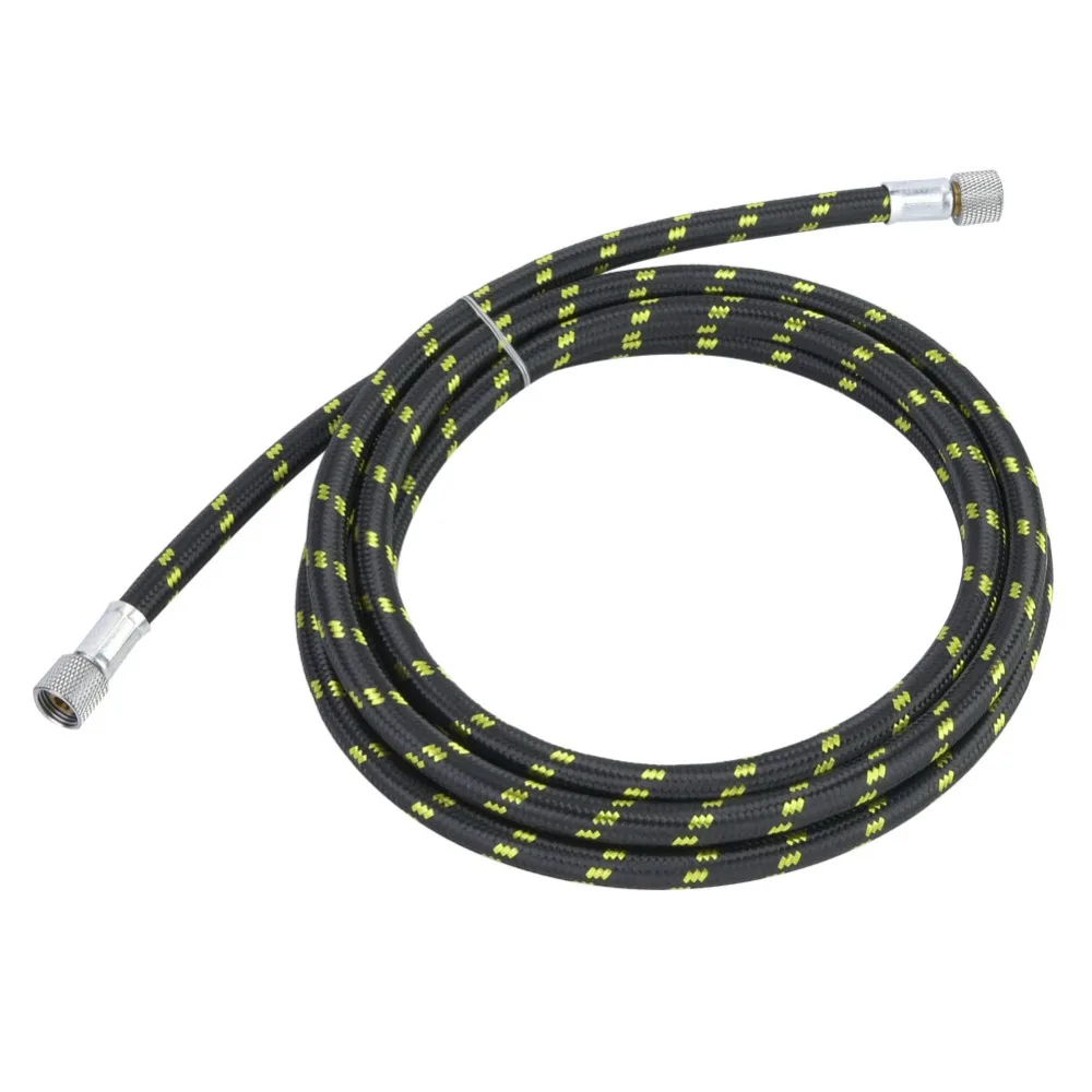 2pcs 1/8 Inch Fitting Braided Airbrush Hose 6ft Length Black/Yellow Color Air Hose Adapter Airbrush Compressor Hose