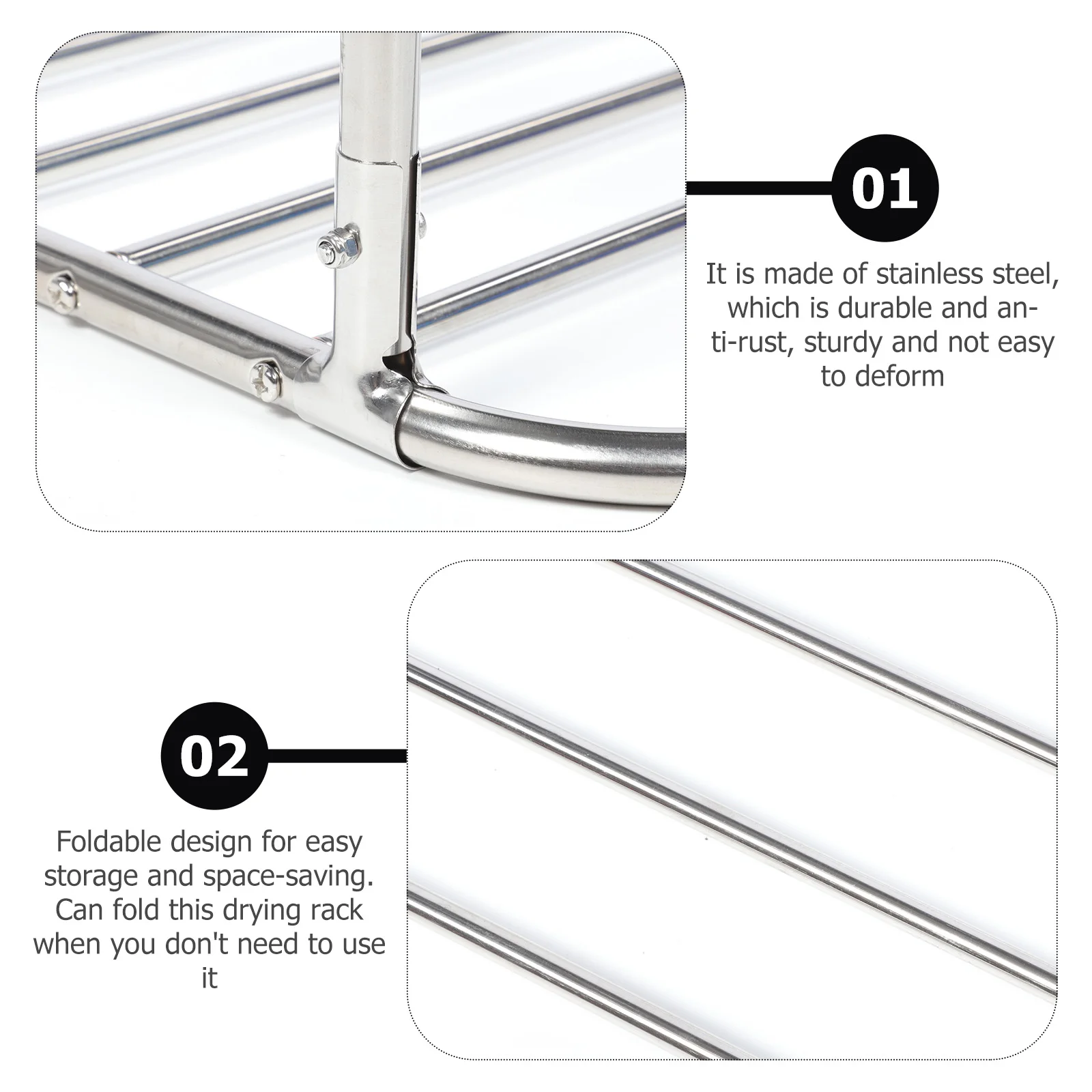 

1Pcs Stainless Steel Telescopic Drying Rack Foldable Clothes Hanger Anti-Rust Balcony Windowsill Storage Windowsill Drying Rack