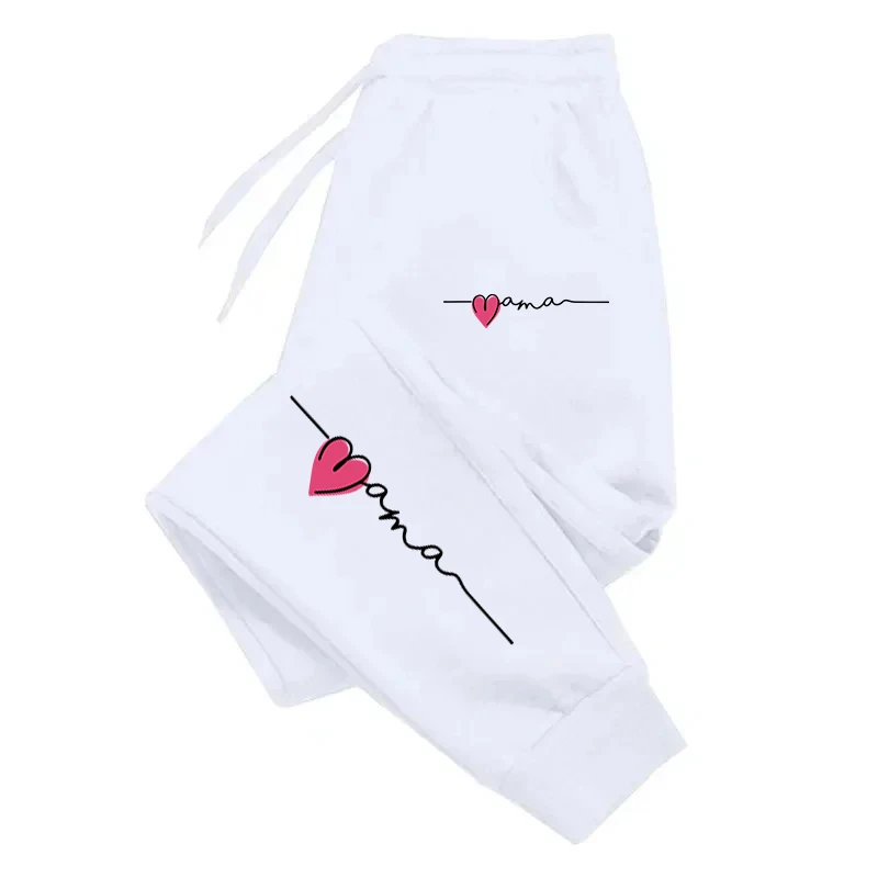 Loving Mama Printing Sweatpants Womens Jogger Fitting Casual Trousers Warm Long Baggy Running Leggings Gym Sportswear Couple