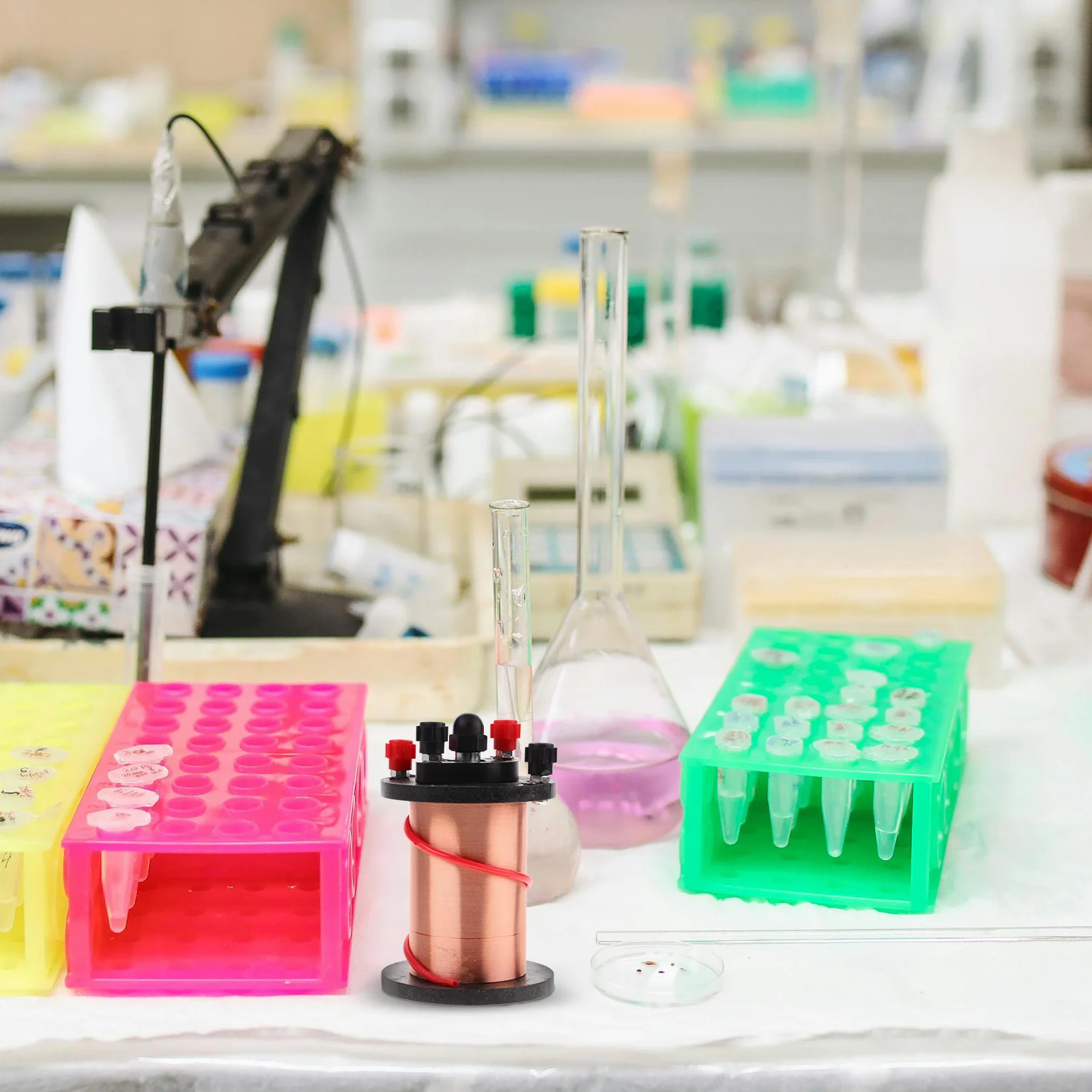 Cewka elektromagnetyczna do eksperymentów fizycznych, wytrzymały materiał miedziany, solidny solenoid do celów edukacyjnych, idealny do elektromagnetyki.