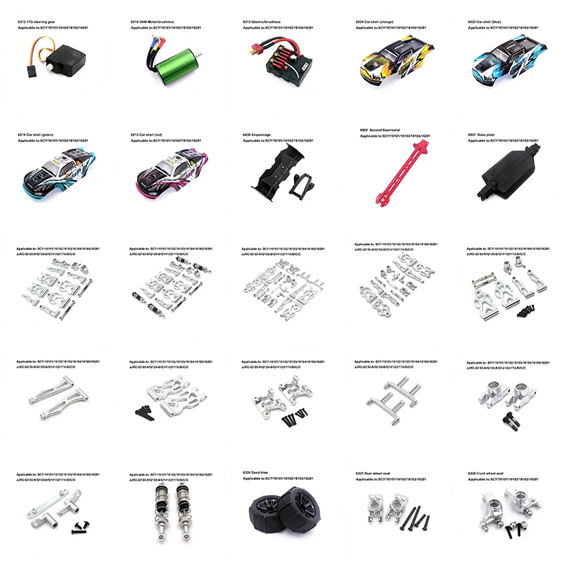 

1:16 SCY 16101Pro 16102Pro 16103Pro RC Cars Silver Upgraded Metal Spare Parts Model 4WD/Original Spare Parts 6312 6313 6314