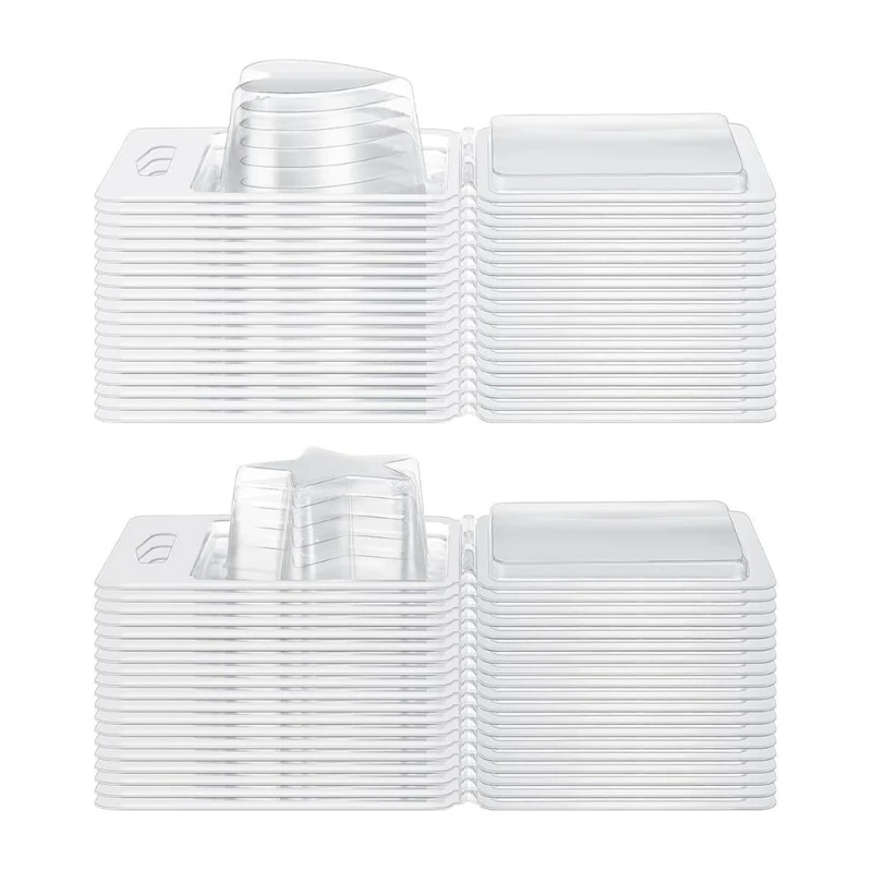 

100 Pcs Plastic Wax Melt Clamshell Mould for Candle Making and Soap Wax Melt Box