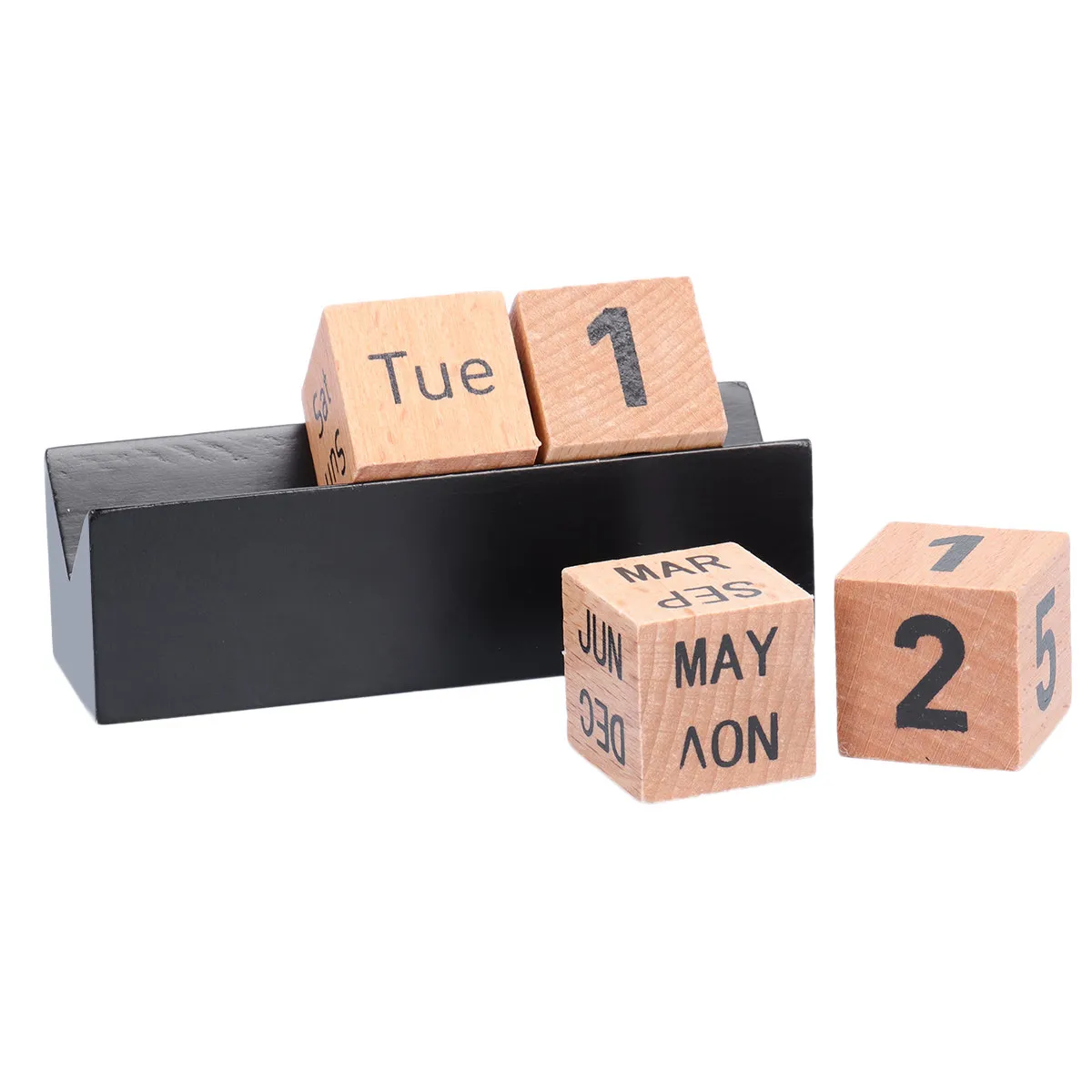 

Eco Friendly Wood Calendar Decorative Block Set Sustainable Desktop Organizer for Office Study Room Home Furnishing Accessory