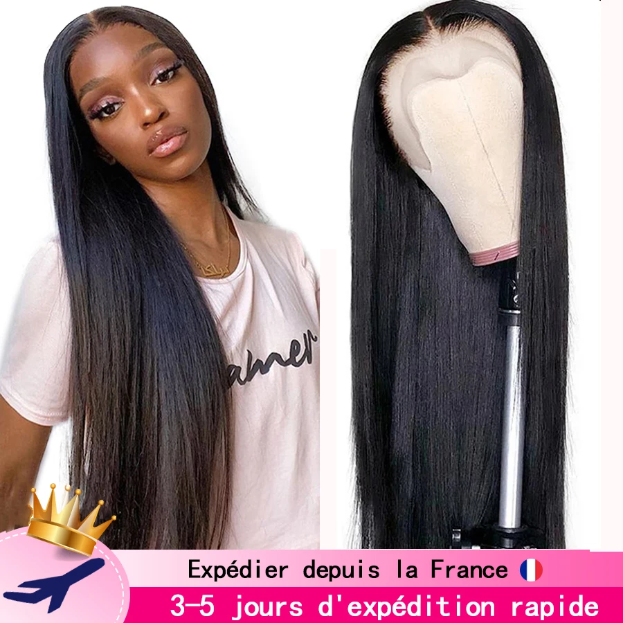 Bone Straight HD 13x4 Lace Front Human Hair Wig Pre Plucked Brazilian 4x4 Closure Wigs For Women Transparent Lace Frontal Wigs