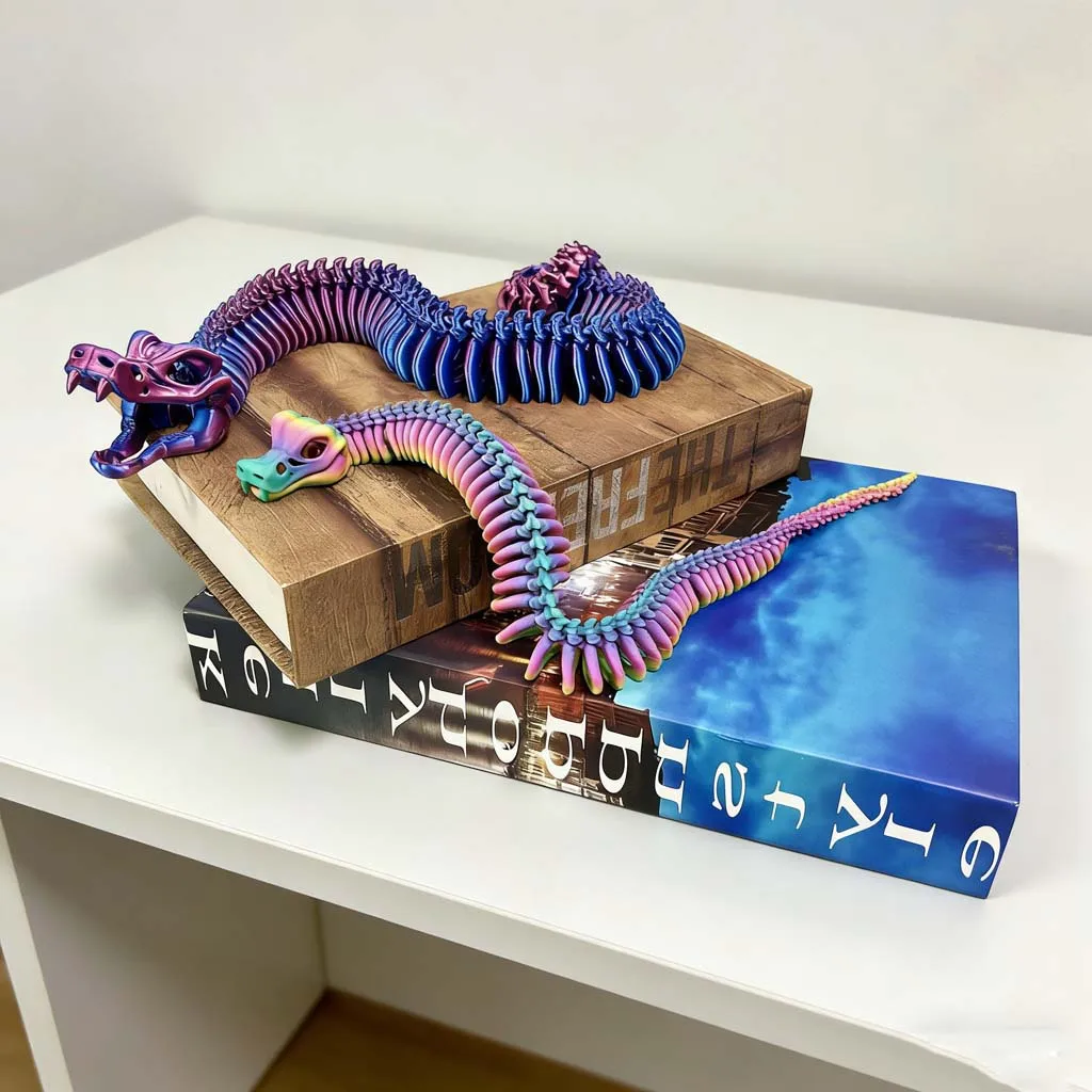 3D-gedruckte JOINT SNAKE-Statue, flexibles 3D-gedrucktes Tier, bunte Figur-Statue, Geschenke, 53 cm/20,87 Zoll, 36 cm/14,17 Zoll – Detail 9