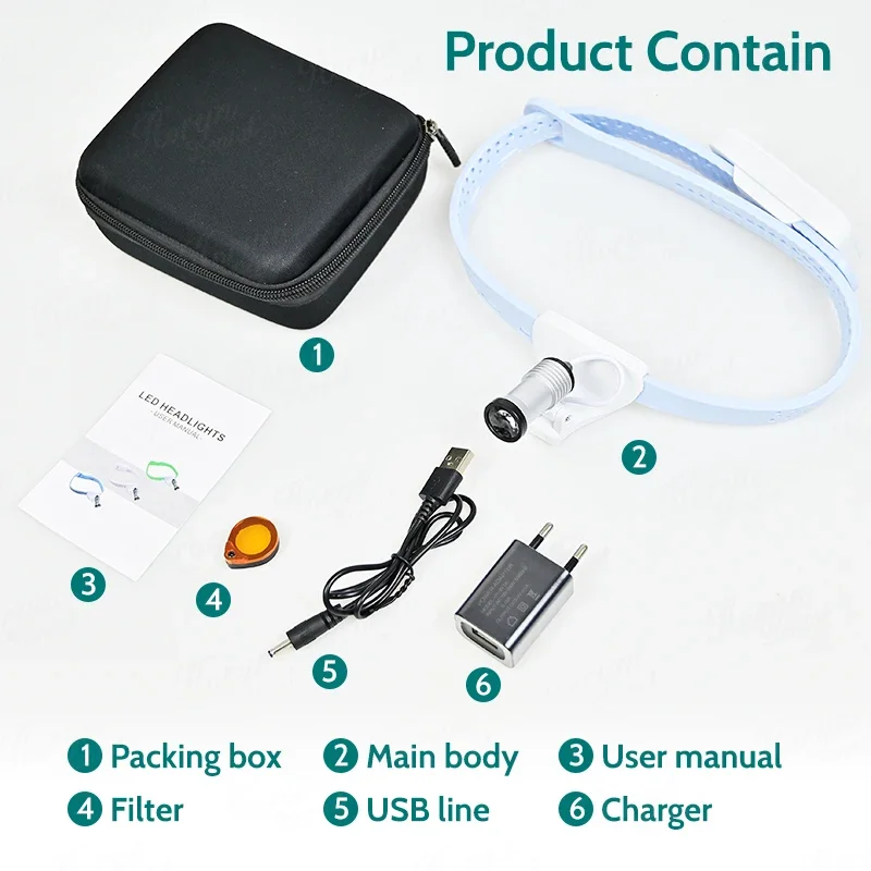 Melhor sem fio ultra-leve 5w led laboratórios de alto brilho implante cirúrgico otorrinolaringologia de plástico bandana médicos farol