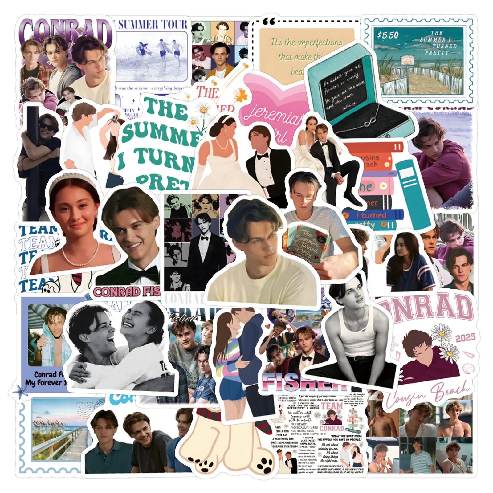 

10/55PCS Cartoon The Summer I Turned Pretty Graffiti Sticker Decorative Guitar Notebook Suitcase DIY Waterproof Toys Gifts