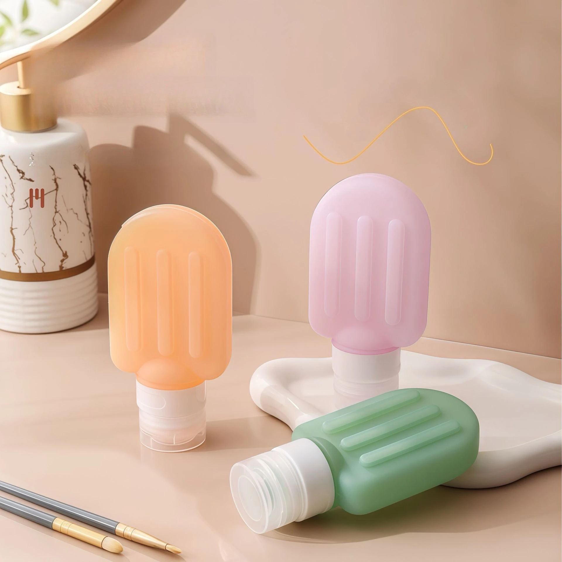 60/90 مللي مجموعة زجاجات السفر زجاجات إعادة الملء لينة كريم غسول الشامبو ضغط أنبوب فارغة حاويات مستحضرات التجميل أدوات العناية بالبشرة #2