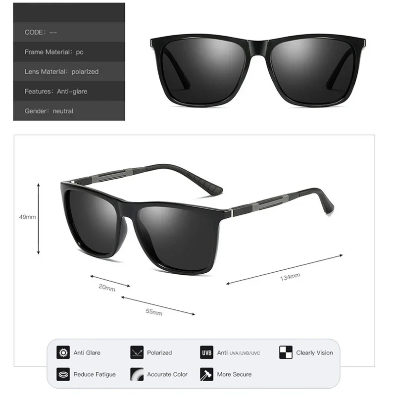 -0.5 -0.75 To -6.0 Driving Myopia Sunglasses With Prescription Night Vision Lenses Anti-Glare Diopter Sun Glasses For Women Men