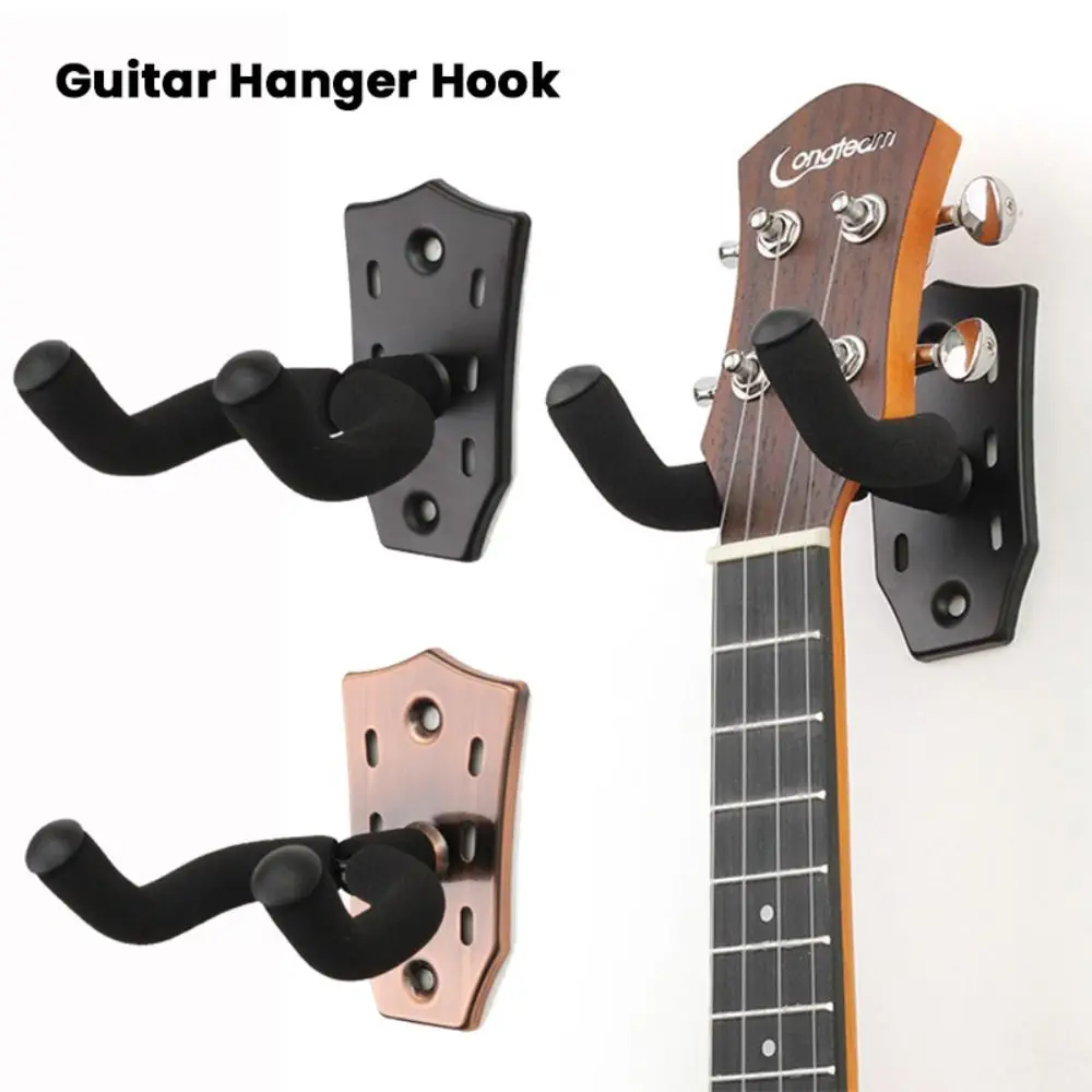 Universal Metal Guitar Wall Hanger Wall Mount Non-slip Guitar Hook Ukulele/Violin Stand Ukulele/Violin