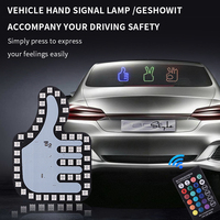 Upgraded Colorful Color USB Gesture Light Car Finger Light Remote Control Atmosphere Light Hand Lamp Sticker Middle Finger Gest