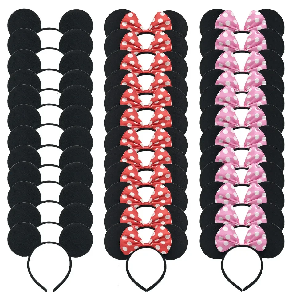 Diadema de Orejas de Mickey Mouse de Anime, Adorno para el Cabello, Diadema de Mickey Mouse, Lazo de Minnie, Diadema Coreana, Clip para Diadema, Regalos para Niñas, Fiesta
