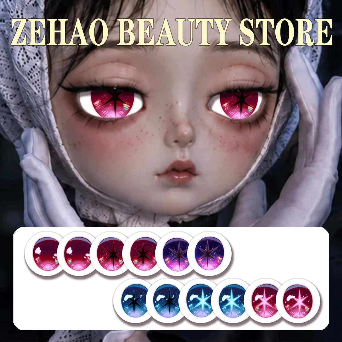 Blyth Doll Glass Dolls Eye Chip DIY Crafts Eyeballs 12Pcs 10MM-40MM For Blyth Dolls Drop Glue Eye Pupil Girl Toy Eyes Gift JD016