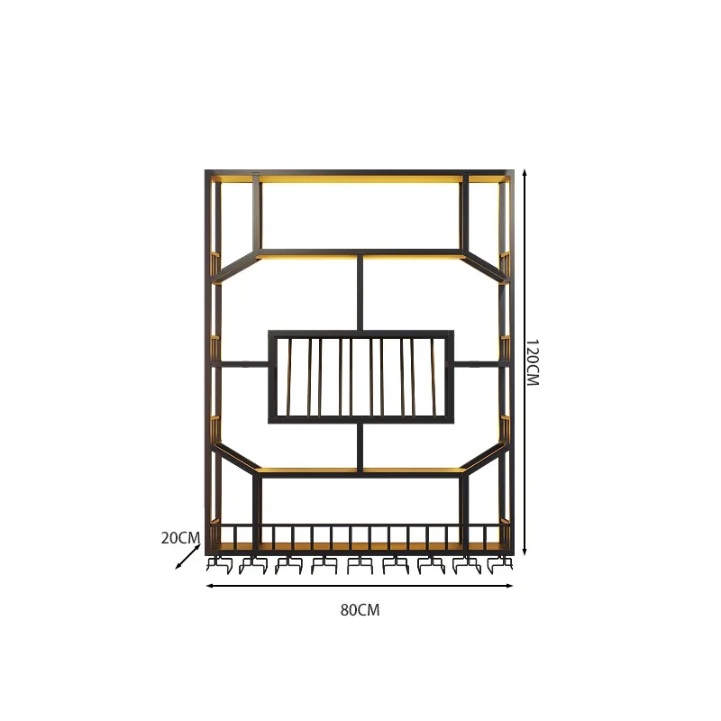 Iron Display Wine Rack Wall Mount Bar Living Room Kitchen Large Library Home Wine Rack Storage Vitrina Wine Cabinet Furniture