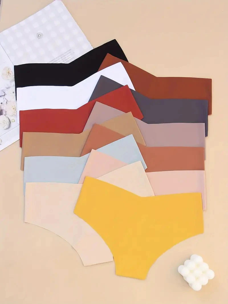 15 قطعة ملخصات المرأة سلس رقيقة جدا ملابس داخلية جيدة التهوية مثير منخفضة الخصر بسط الملابس الداخلية الرطوبة فتل سراويل رياضية
