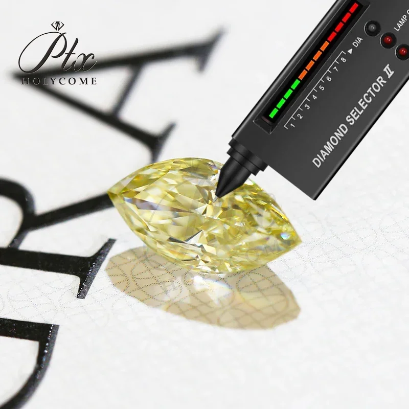 

PTX GRA Marquise Shape D VVS1 Yellow Color Crushed Ice Cut Loose Moissanite Diamond Test Positive for Jewelry Ring Making Diy