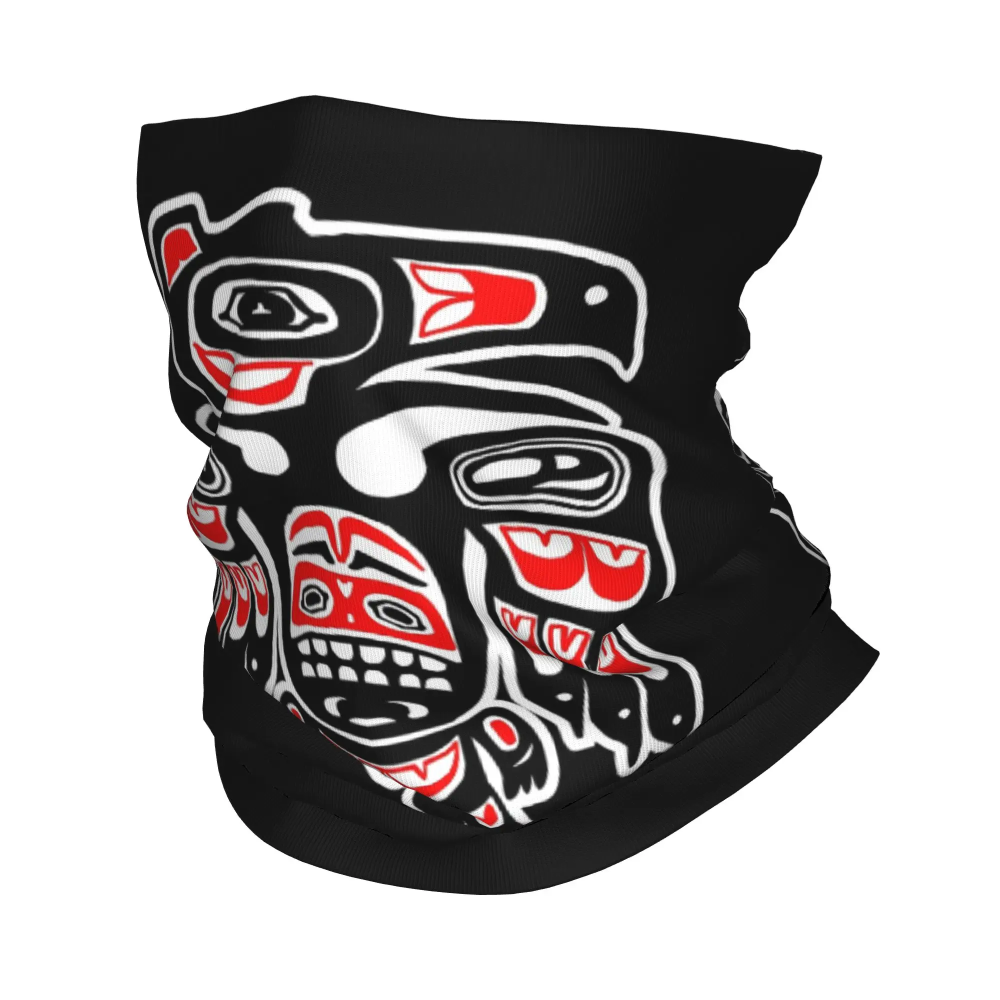 Alaskan Tribal Tribal Crow Bandana Neck Gaiter Printed Face Scarf Warm Face Mask Riding Unisex Adult