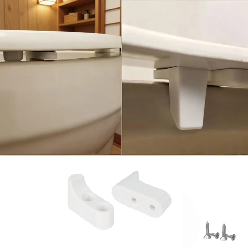 RV Special Anti-Slip Toilet Seat Set 2Pcs White Plastic W/ Screws Anti-Loosening Slippage Proof Camper Motorhome Toilet Parts