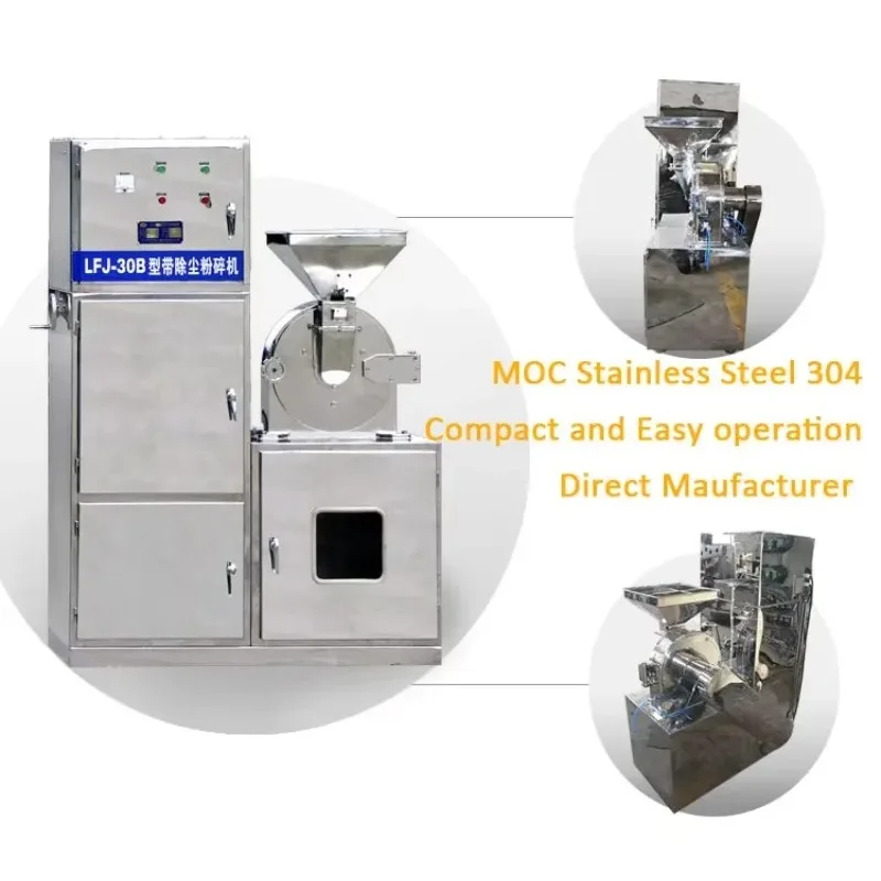 Customize Stainless Steel Grain Hammer Milling Machinery Food Grade Maize Corn Wheat Flour Soy Bean Grinding Machine