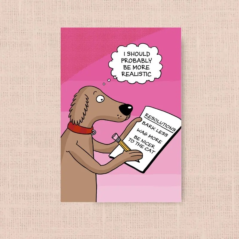 1pc, 2025 Happy New Year card, funny dog New Year card, New Year wishes card, New Year celebration party card