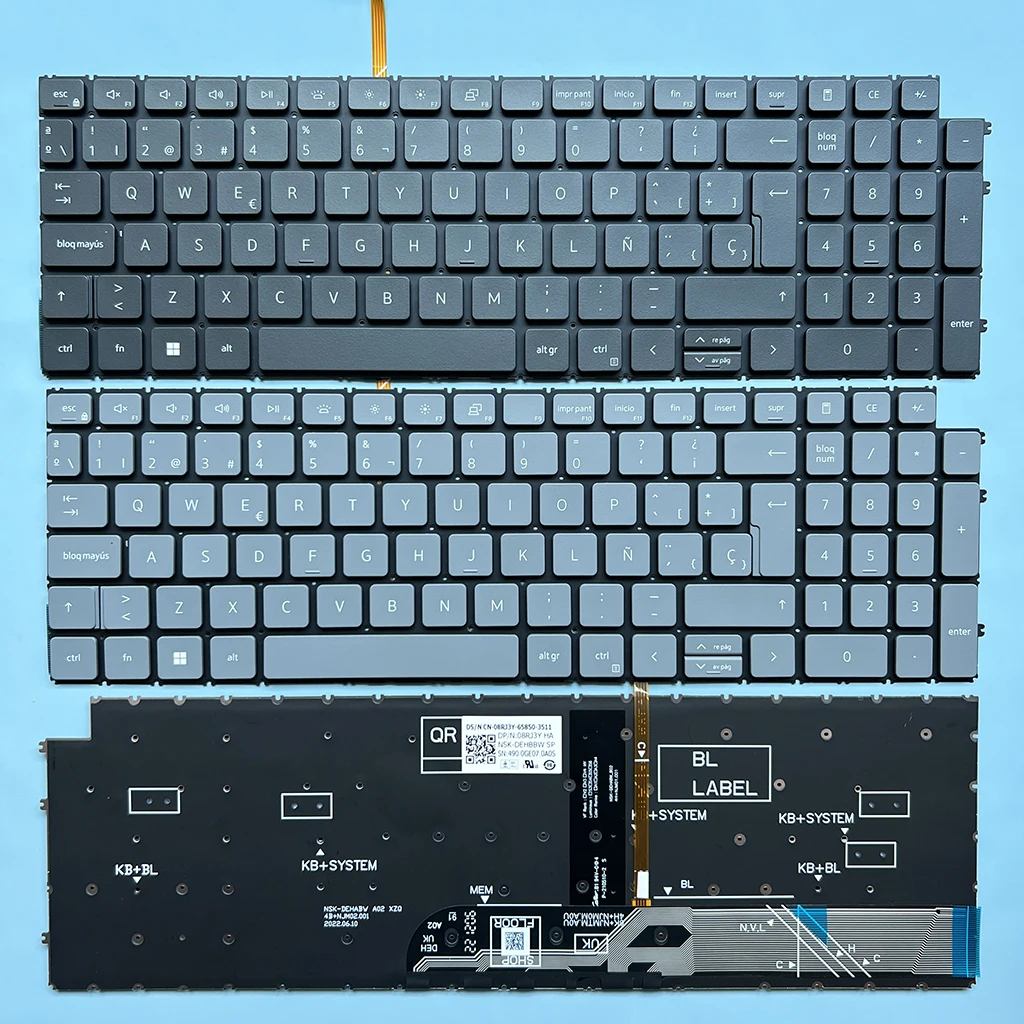 

3511 Spanish Backlit Keyboard for Dell Inspiron 15 3510 3511 5510 5515 5518 7510 7610 Latitude 3520 3530 08RJ3Y NSK-DEHBBW SP