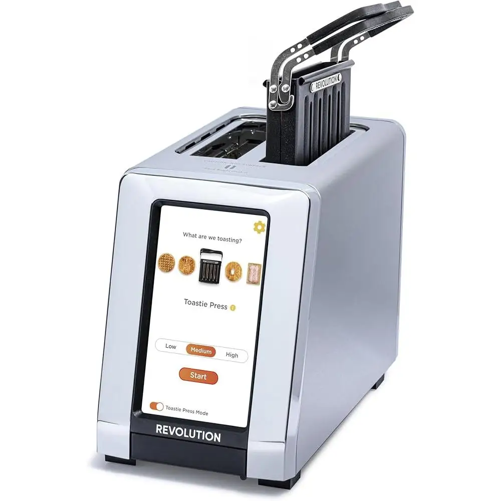 Умный тостер с сенсорным экраном, 2 ломтика, широкий слот, технология InstaGLO, подключенный тостер, автоматический набор, часы, машина для тостов с погодой и широкой погодой