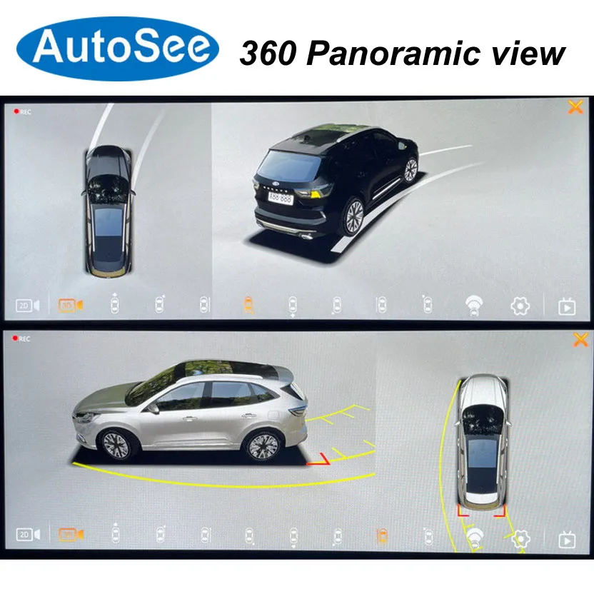 suit original OEM monitor 2022 for Ford Escape 360 camera birds eye 3D Panoramic view Front rear side Surround parking reverse