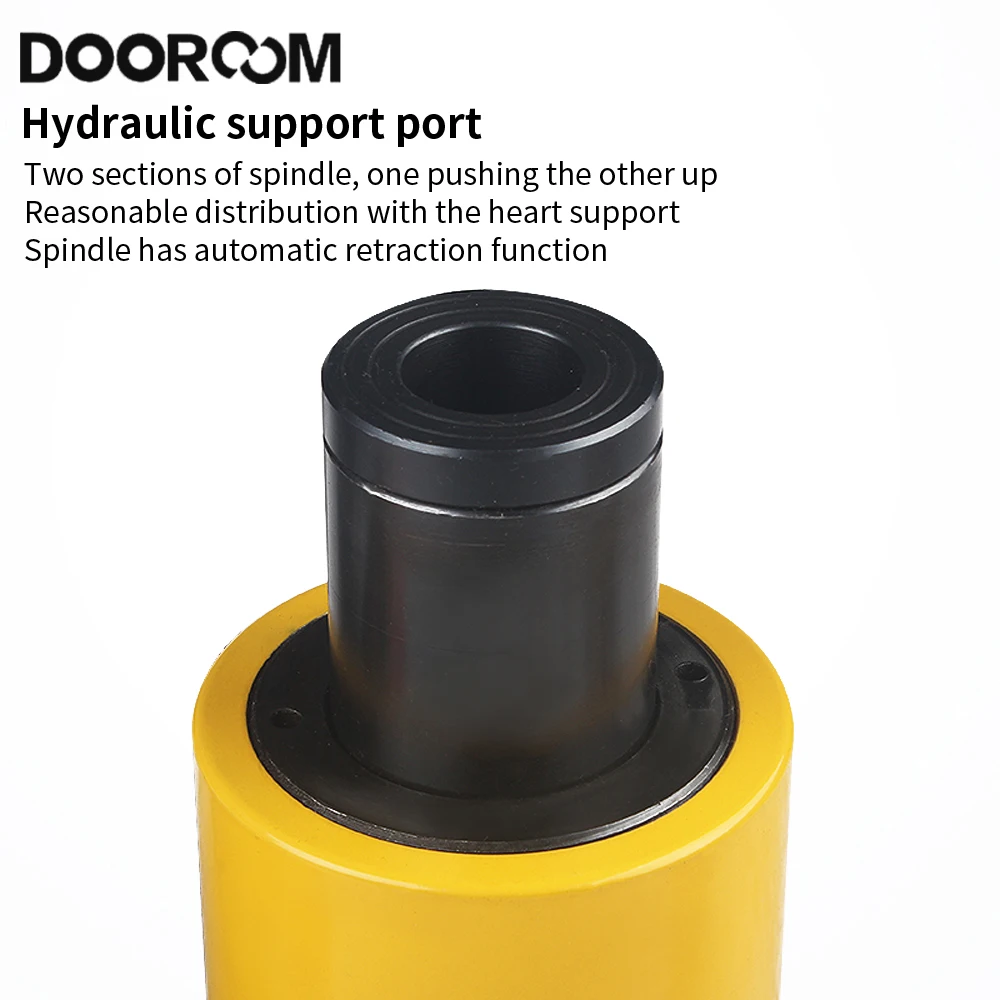 DOOROOM-cilindro hidráulico con émbolo hueco 30T, cilindro de Ram de acción única de 100mm, herramienta de elevación de alta resistencia,