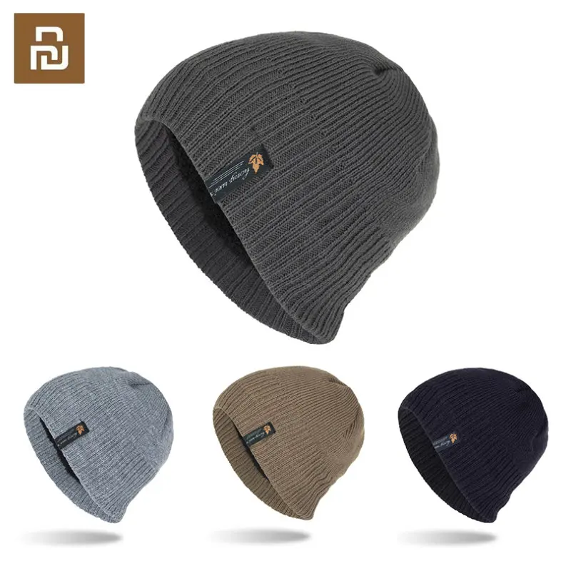 Youpin Moda Inverno Gorros Chapéus para Homens Capotas Velvet Papai Caps Cap Pullover Mulheres Inverno Quente Chapéu Feito Malha Ocasional Chapéu шляпа
