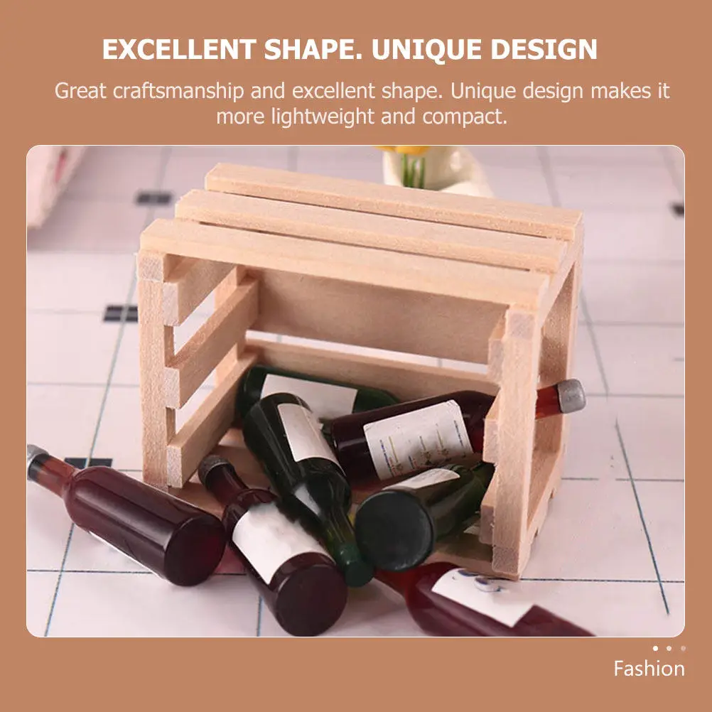 

2Pcs Wood Frame Storage Basket Mini House Decoration Compact Organizer Holder Rustic Decor Miniature Storage Box Ornament