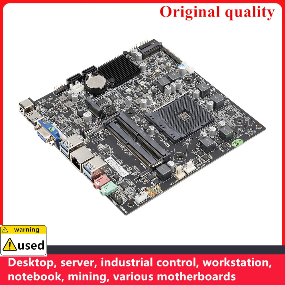 Used MINI ITX For Onda A320-IPC For AMD A320 AM4 32G motherboard HDMI VGA DC 19V 7A NAS HTPC M.2 SATA Mainboard