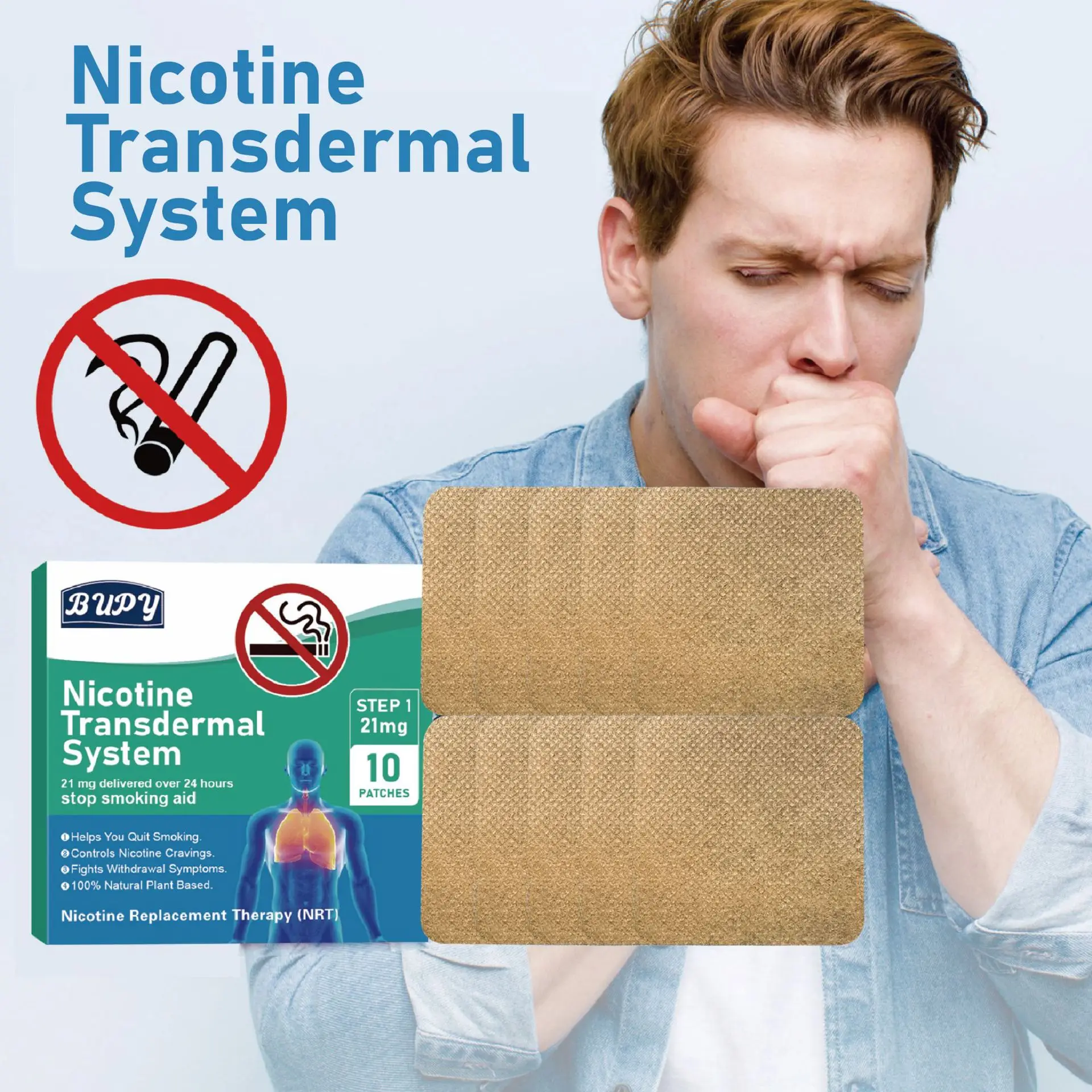 10 قطع من رقع إقلاع التدخين تحل محل رقع النيكوتين الصحية لتخفيف إدمان التدخين وتساعد على الإقلاع عن بقع التدخين