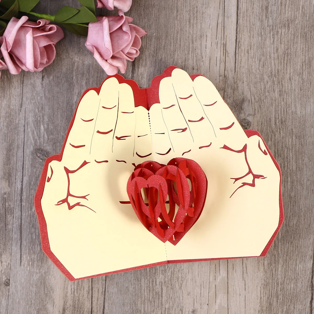 

3D Up Greeting Cards Handmade Kirigami Paper Craft for Mother's Day with Up Effect Blank Inside to Write Your Love