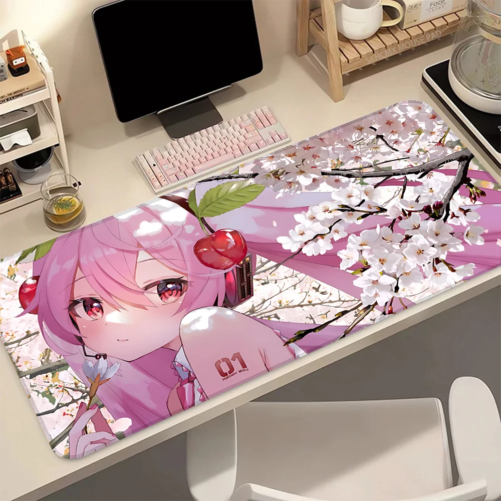 Pc Gaming Hatsune Miku - H-Hatsune M-Miku 핑크 사쿠라 카와이 대형
