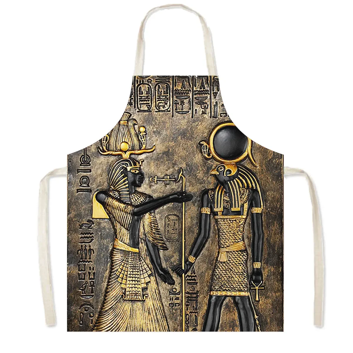 Egyptian Classical Art Cooking Sleeveless Aprons Pharaoh Anubis Kids Bib Women Baking Apron Household Cleaning Tools Chef Apron