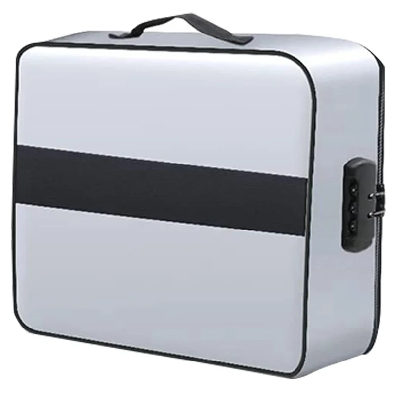 ABQR Sac à documents avec serrure - Organisateur de documents importants ignifuge et résistant à l'humidité à 3 couches 15 x 11 pouces (argent)