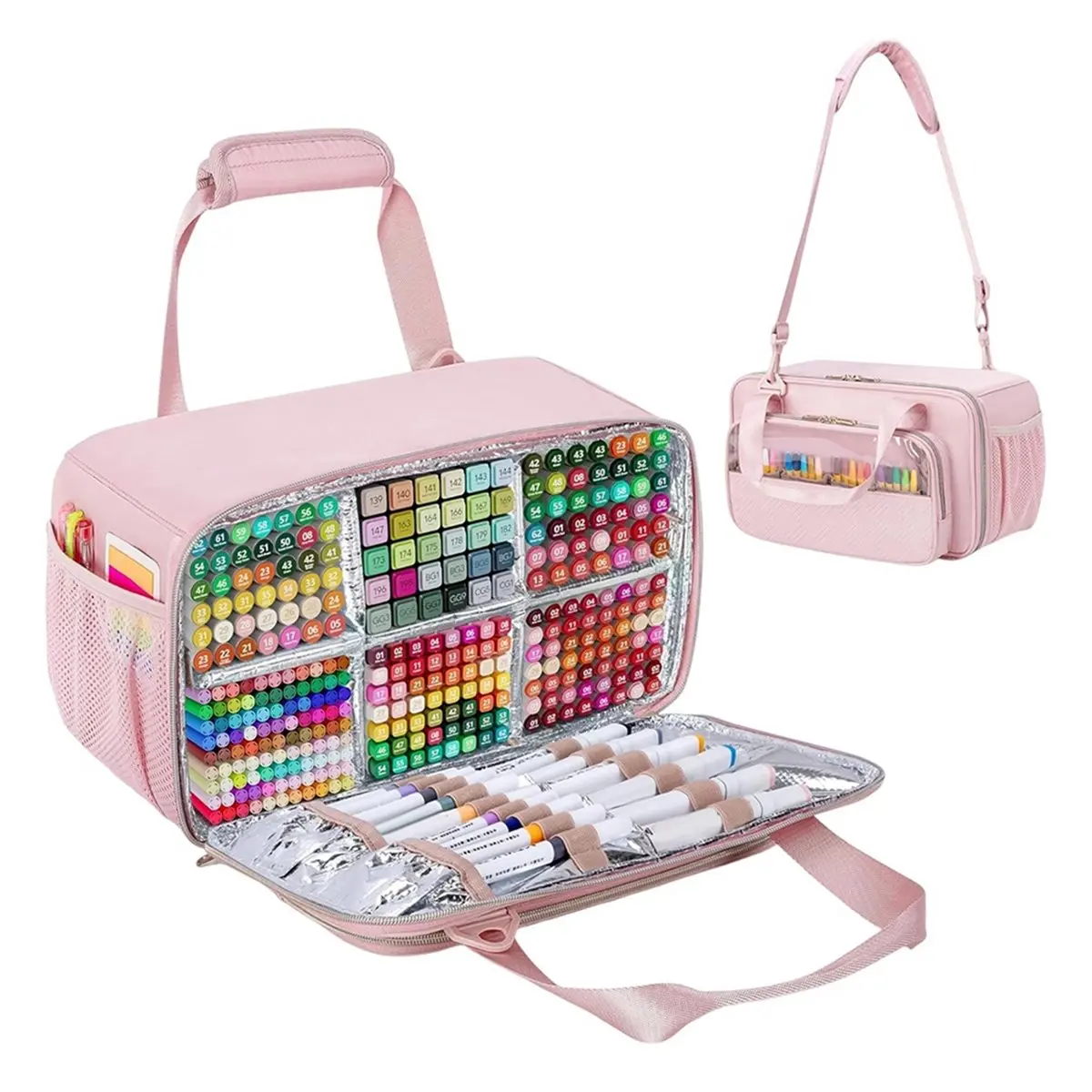 

Новый органайзер для маркеров 2026 года, вместимостью до 216 маркеров, сумка для хранения маркеров, держатель для маркеров с плечевым ремнем