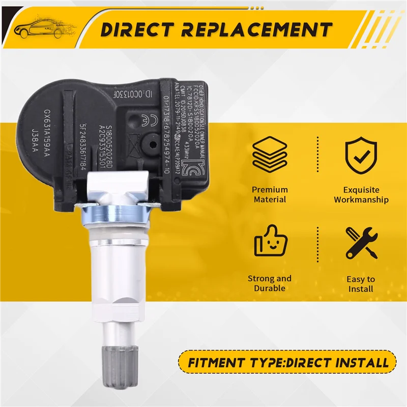 

Новинка-для Land Rover Range Rover Jaguar F-PACE TPMS датчик давления в шинах 4 шт. 433 МГц GX63-1A159-AA C2D47173