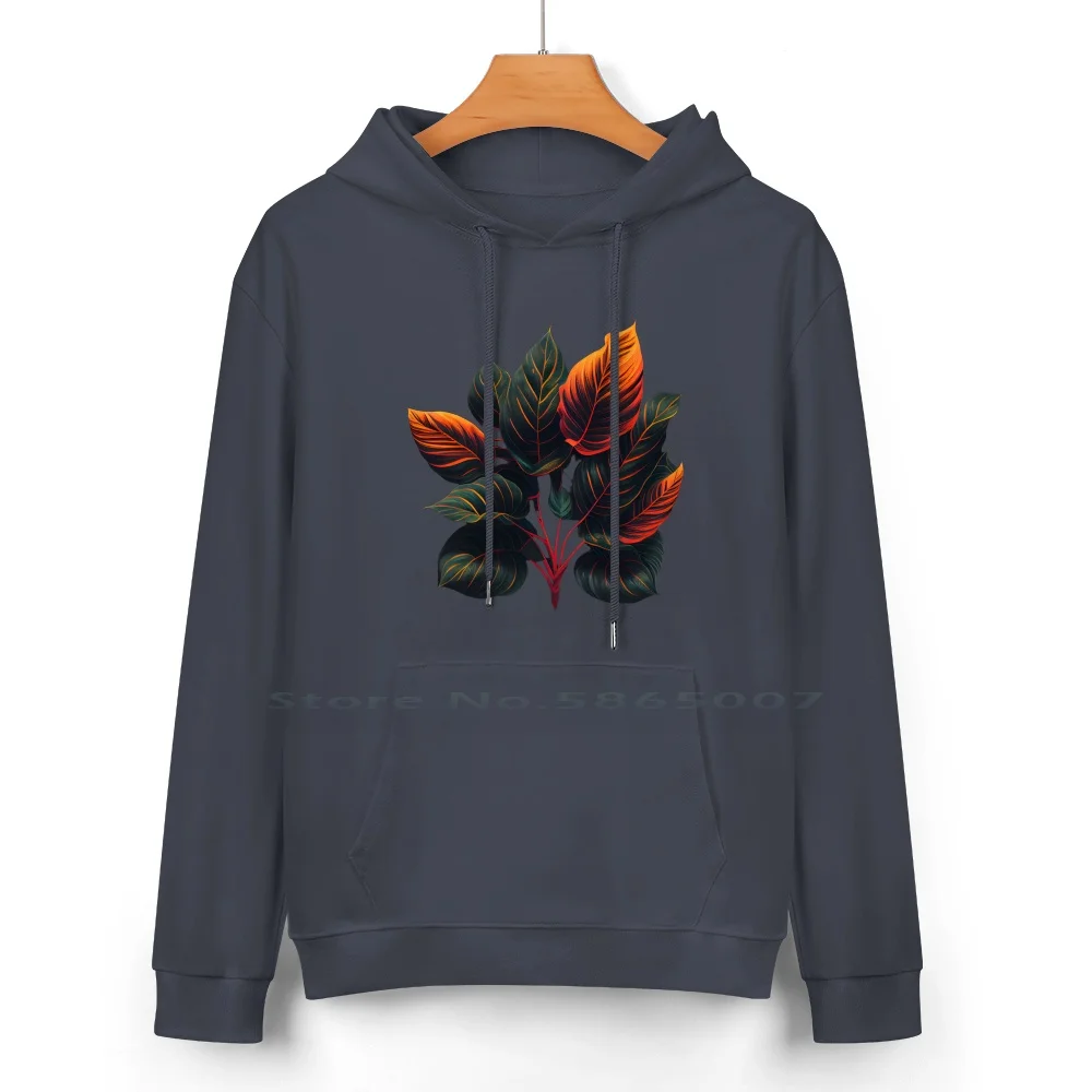 Calathea Botanical Art Series #2 Pure Cotton Hoodie Sweater 24 Colors Calathea Prayer Plant Botanical Nature Houseplant