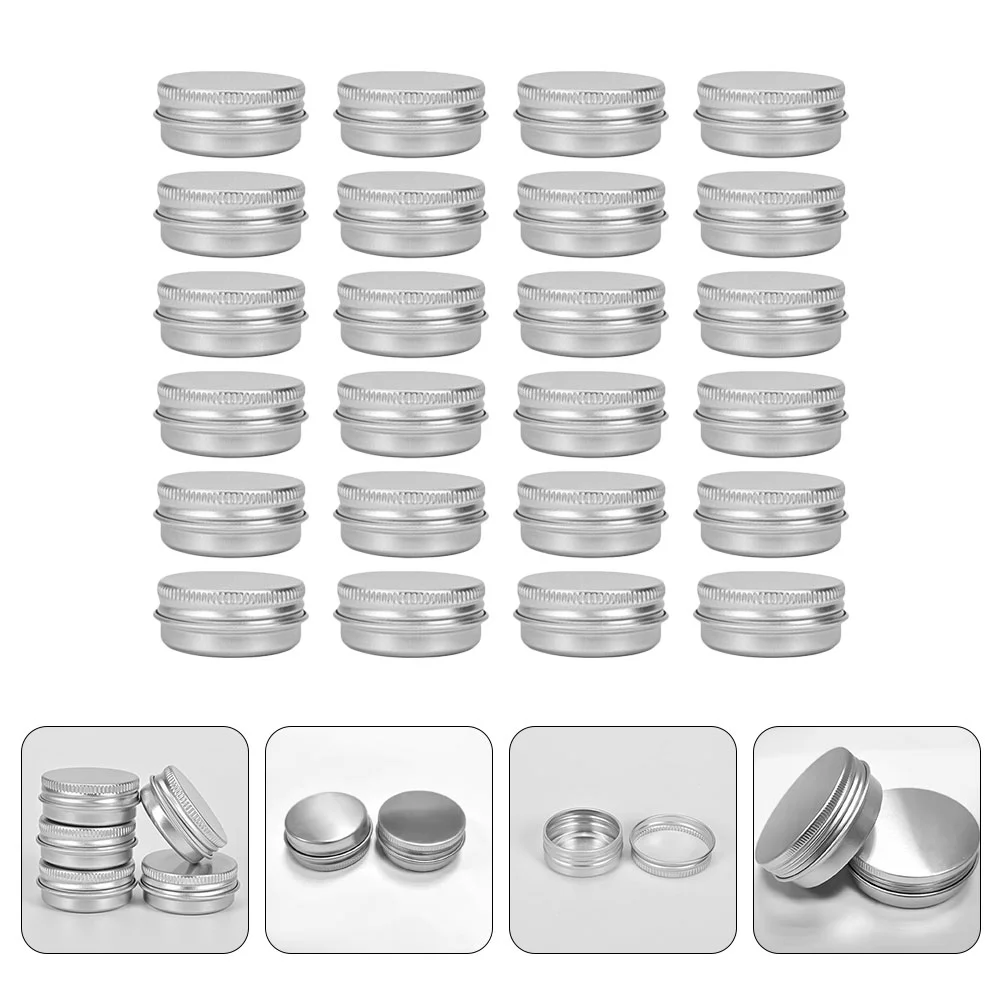 

24 Pcs Round Aluminum Can Cream Candy Jar Empty Tins Metal Coffee Small Cans