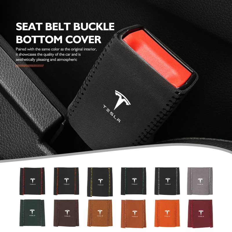 Car Seat Belt Base Buckle Protector Cover Accessories For Tesla Model 3 S Y X