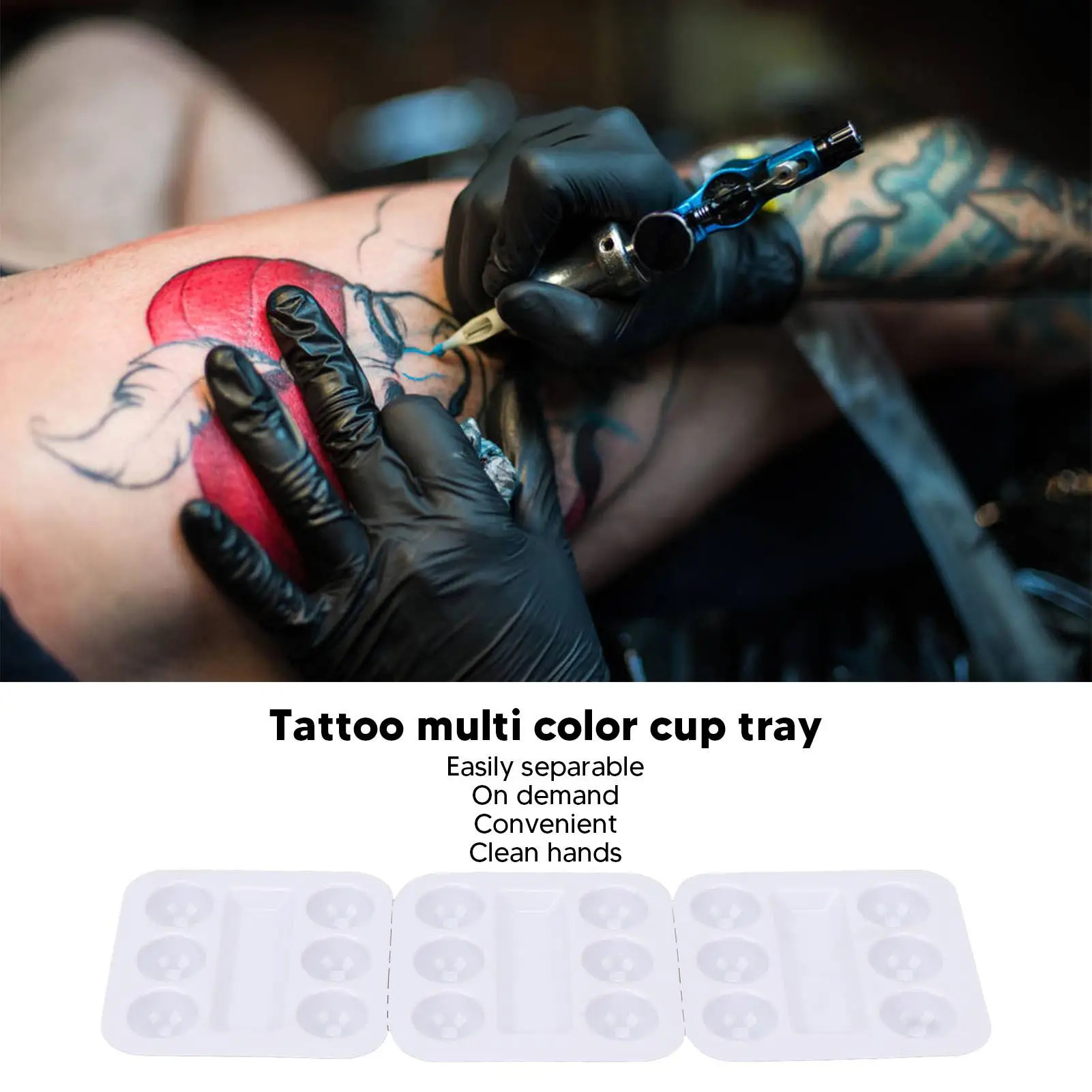 30 قطعة من صواني أكواب حبر الوشم البلاستيكية للاستعمال مرة واحدة لملحقات الحاجب Microblading وشم