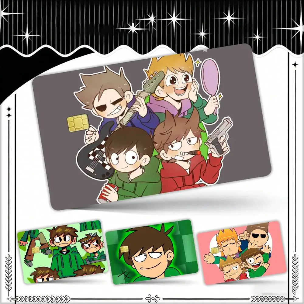 

E-Eddsworld Edd Tom Matt Tord Round Waterproof Film Skin Cover Credit Card Stickers Debit Front Bank Bus Pass