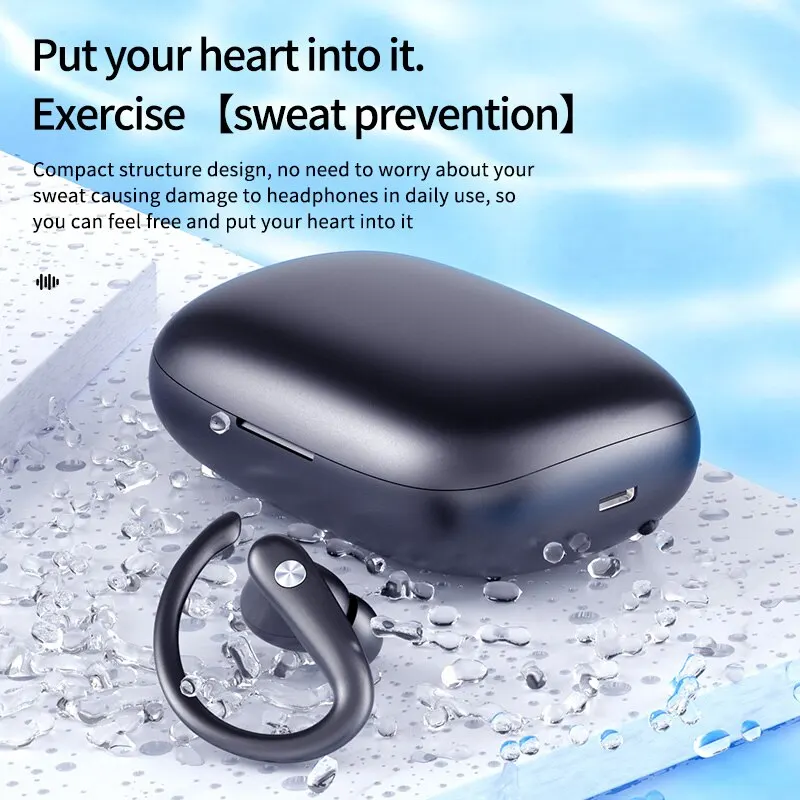 T30s Wireless Bluetooth Headset Ear Hanging Sports Running Earplugs Comfortable Wearing Waterproof Headset with Power Display