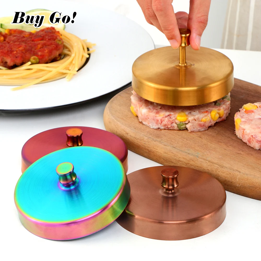 Creative Stainless Steel Non-stick Stuffed Hamburger Beef Burger Press Mould Party Grill BBQ Maker Mold Barbecue Kitchen Gadget