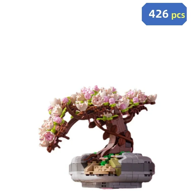 Mini Sakura Tree House Build Block City Street View Cherry Blossom Model Building Blocks DIY Toys For Children Toys Boy For GIFT