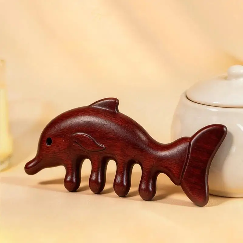 Massage Comb Head Massager Sandalwood Massage Board Four Tooth Comb Whale Comb Scalp Scraping Massager Body Massage Tool